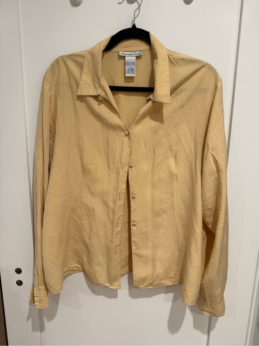 Anna And Frank Pale Yellow Silk Blouse